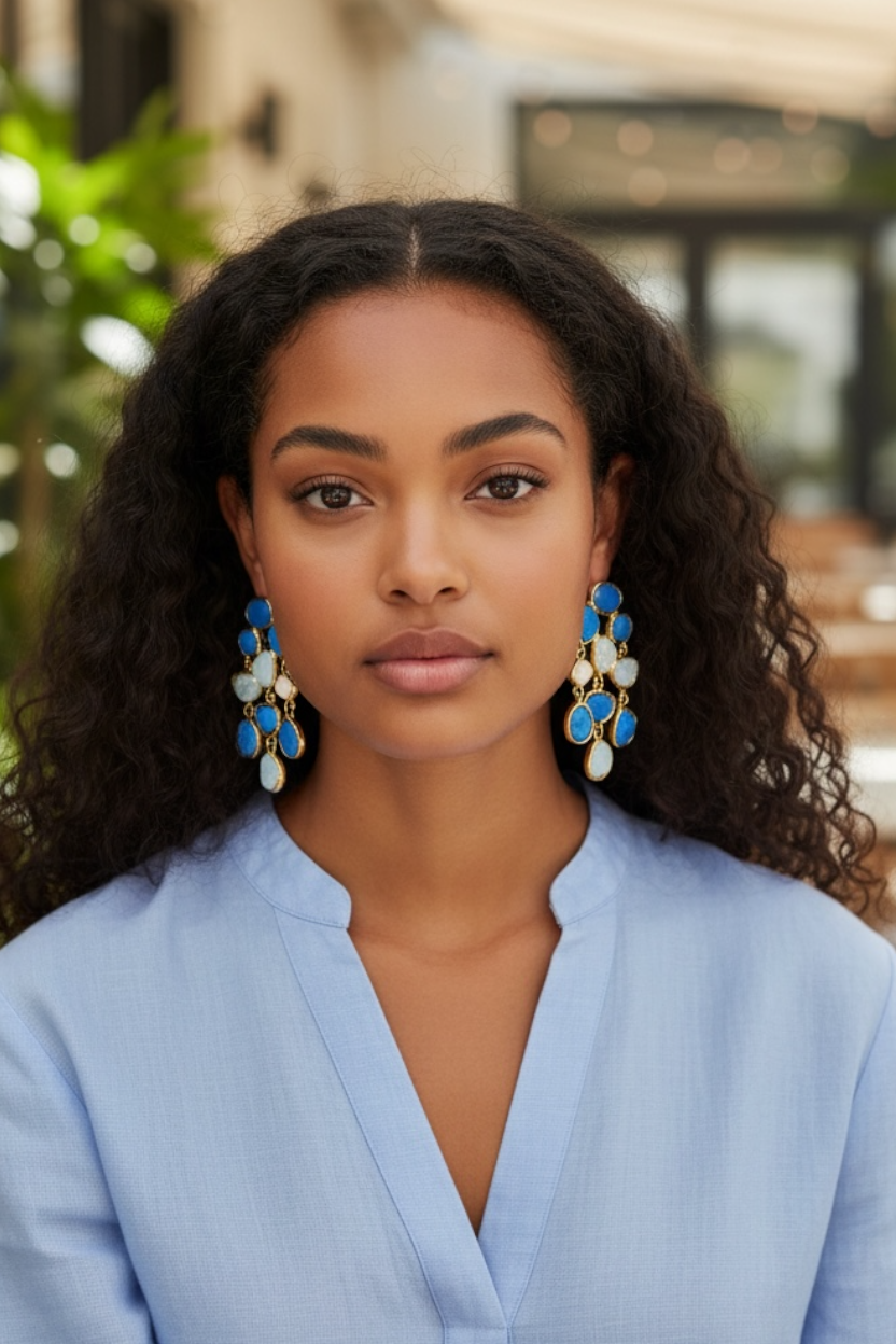 Crystal Dreams Earrings - Blue