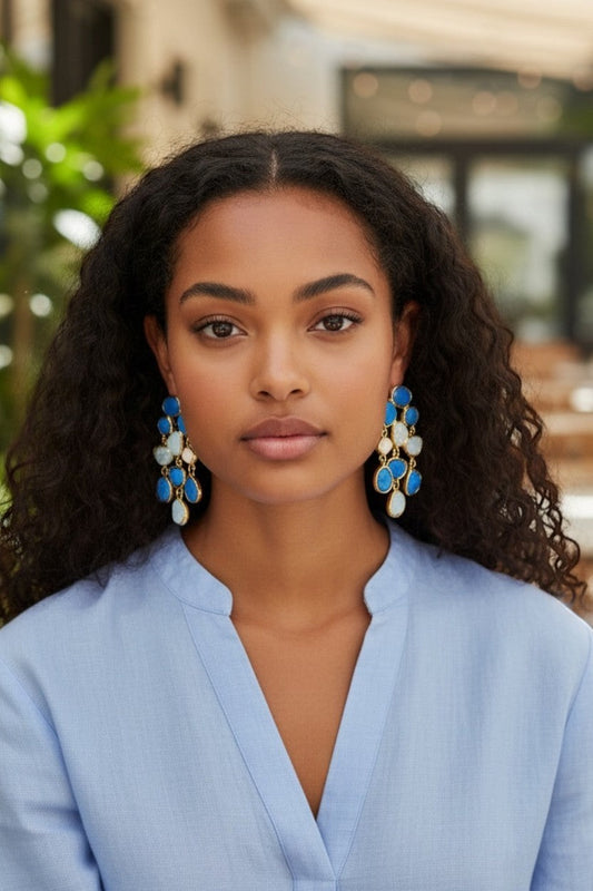 Crystal Dreams Earrings - Blue