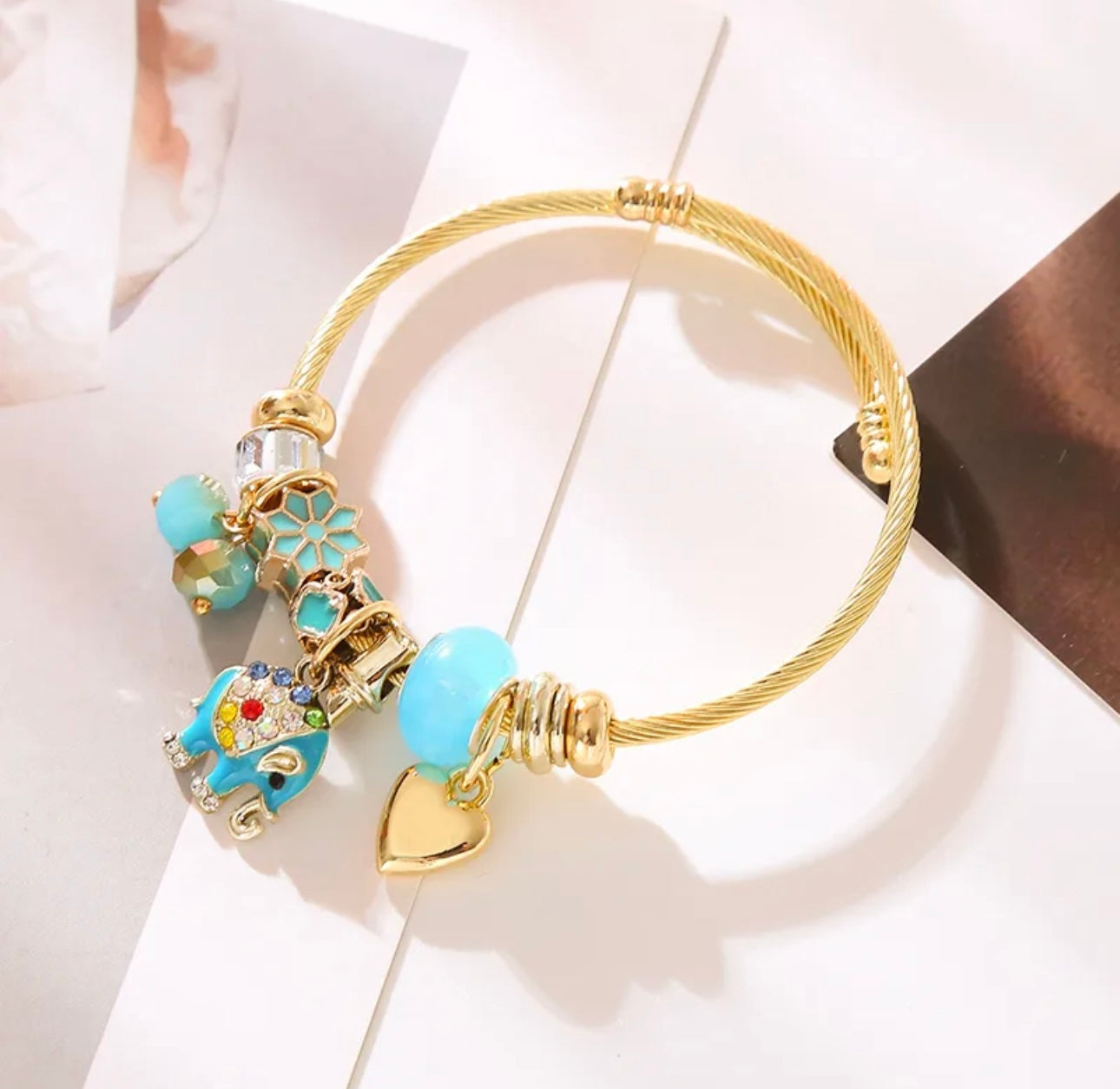 Pretty In Turquoise Elephant Bracelet