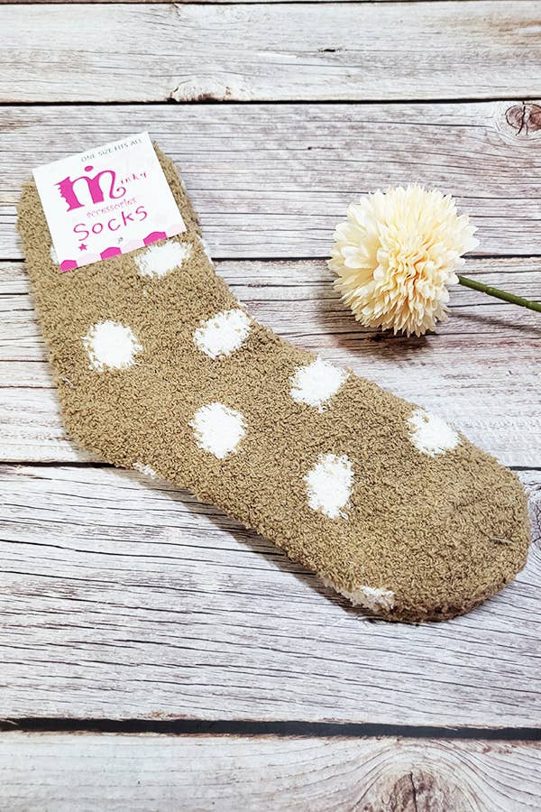 Polka Dot Winter Fuzzy Socks