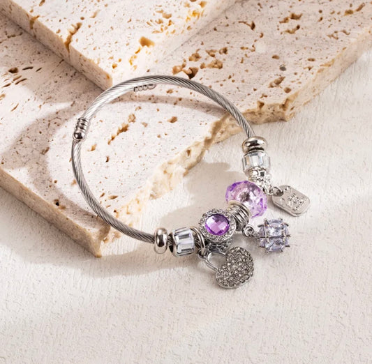 Love Bling Bracelet - Purple/Silver