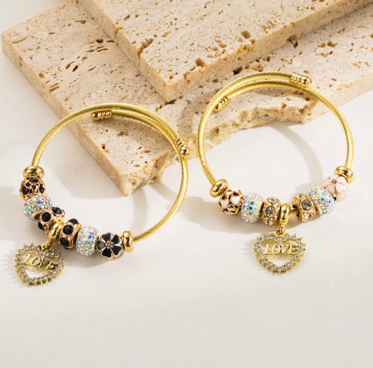 Love In Hearts Bracelet - White