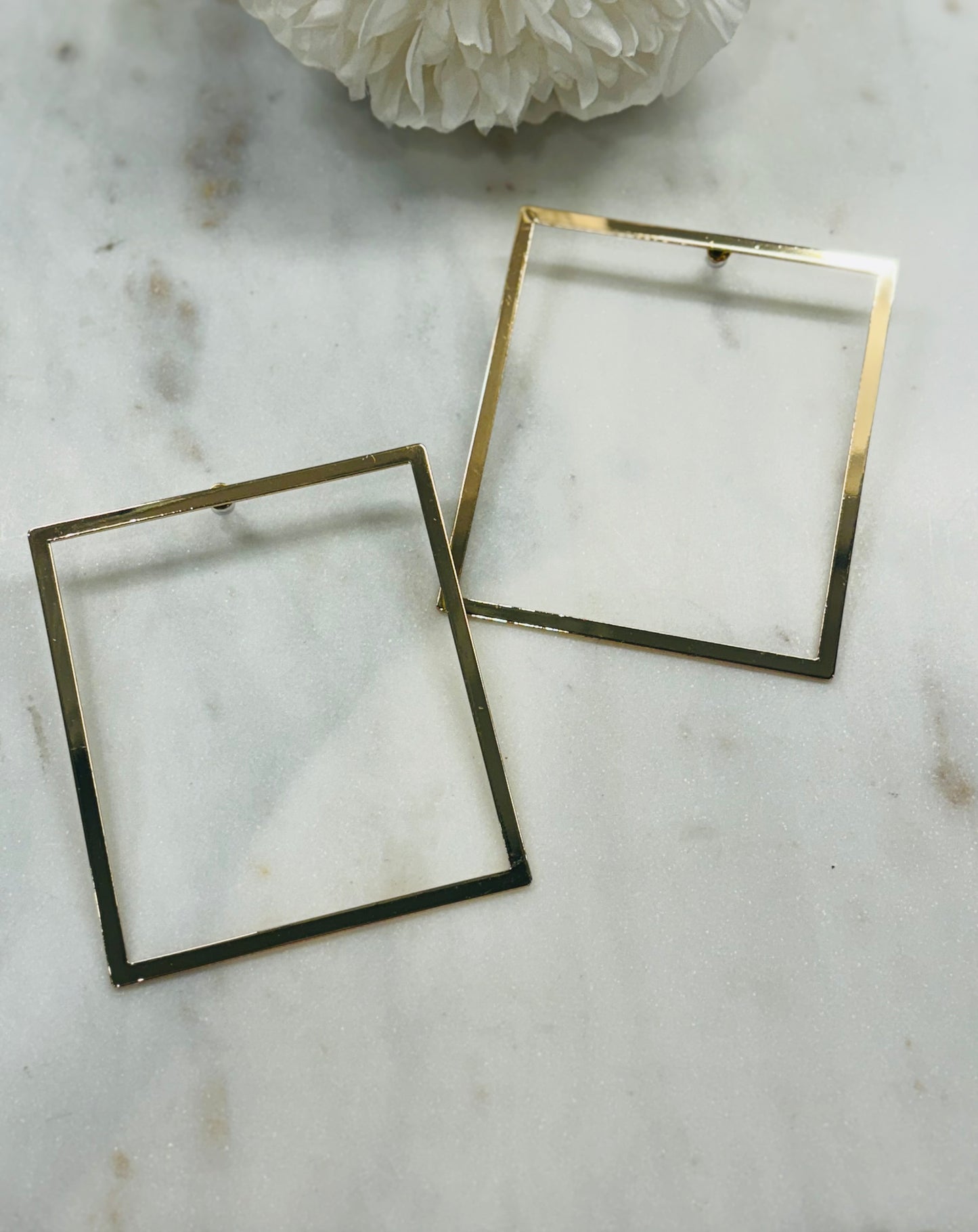 Square Up Gold Earrings