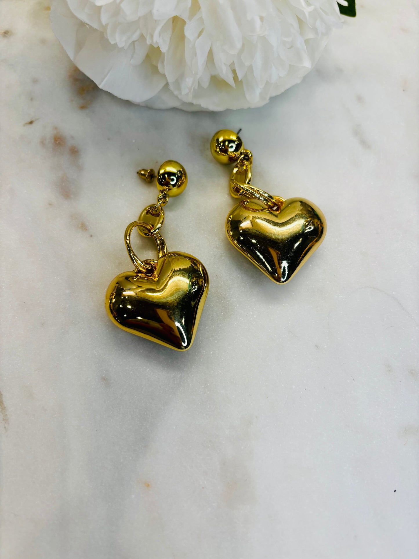 My Huge Heart Gold Earrings