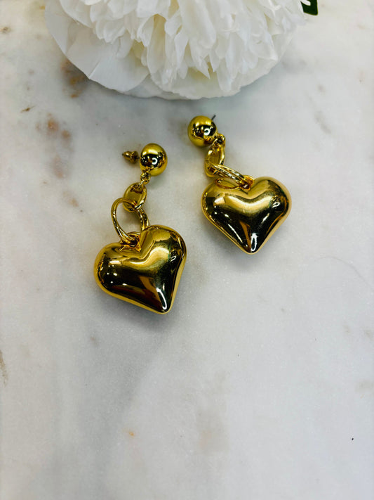 My Huge Heart Gold Earrings