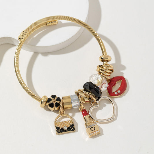I Am That Girl Bracelet - Gold/Black Purse