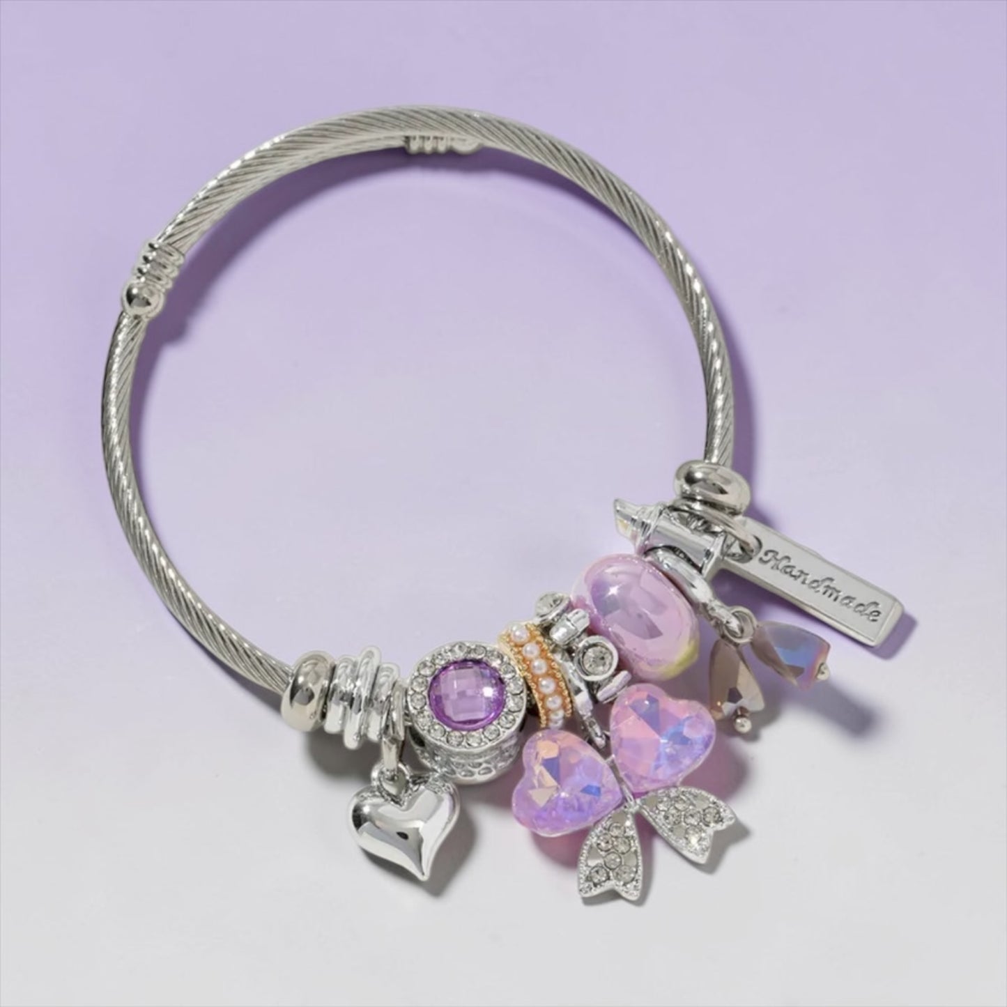 Bow Collection Bracelet - Silver/Purple