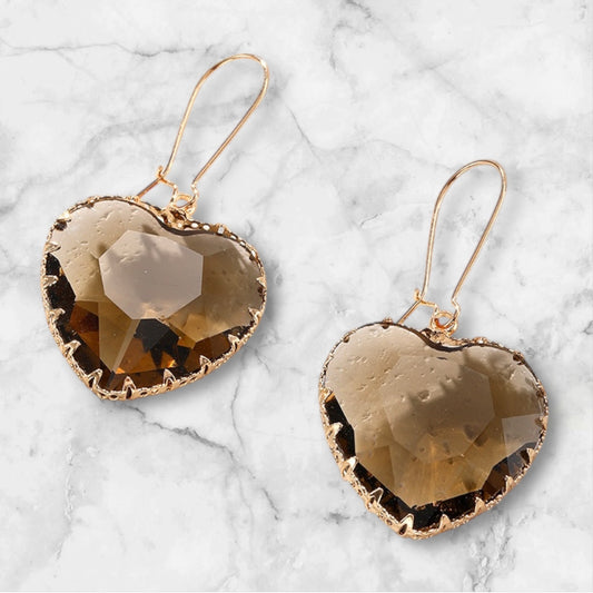 My Whole Heart Earrings - Coffee