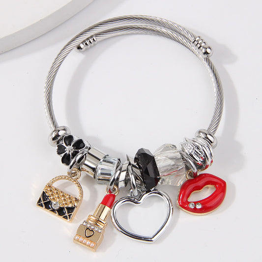 I Am That Girl Bracelet - Silver/Black Purse