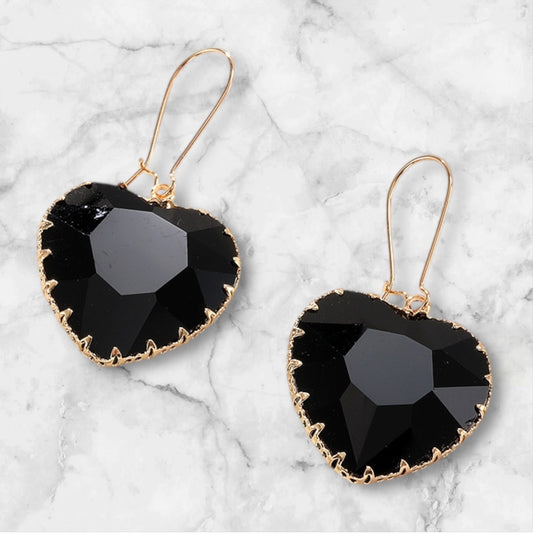 My Whole Heart Earrings - Black