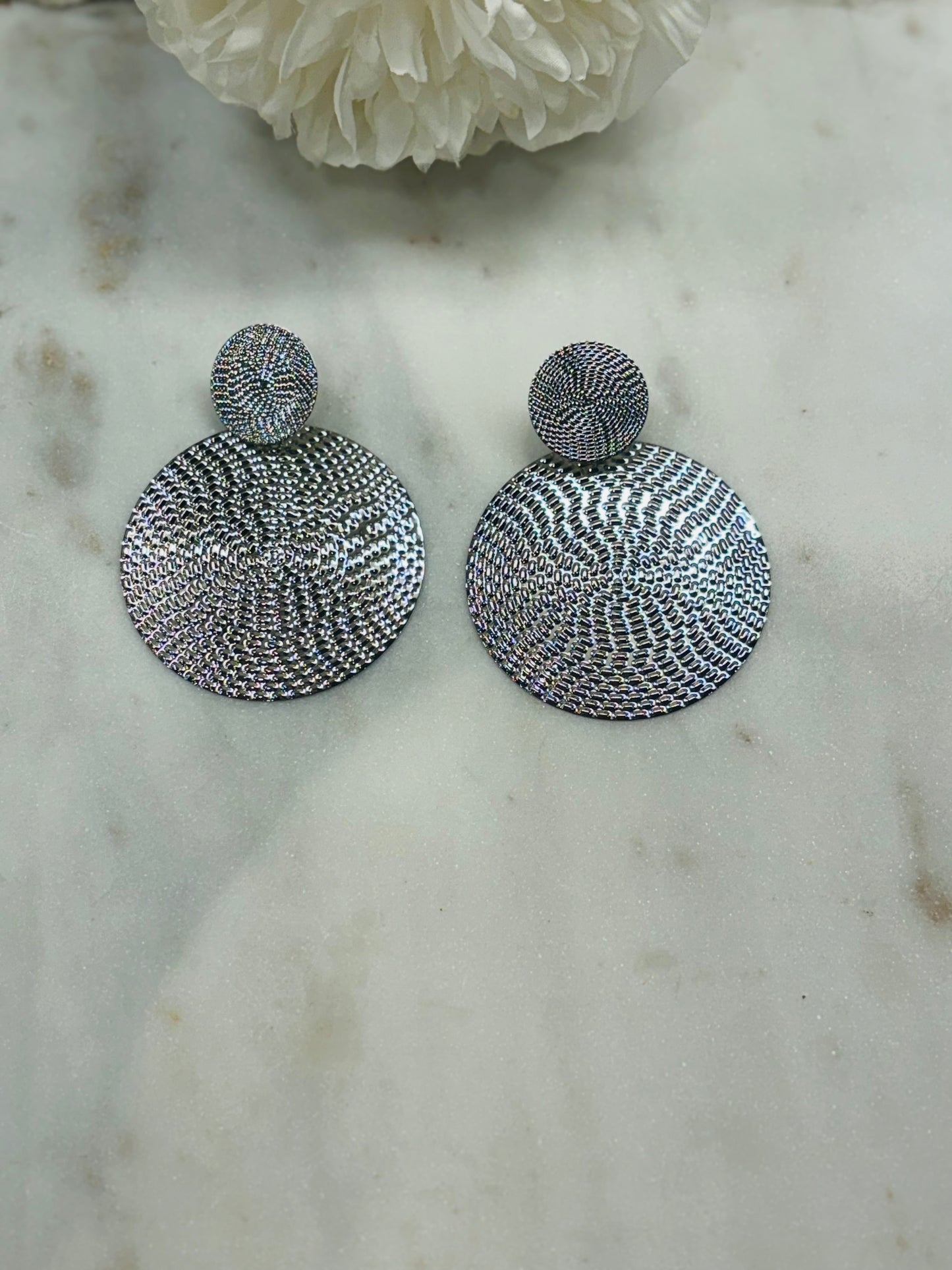 Double O Silver Earrings