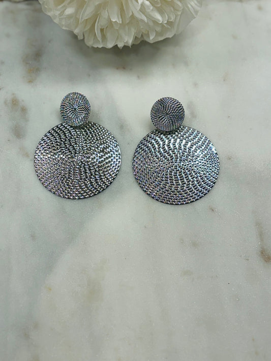 Double O Silver Earrings