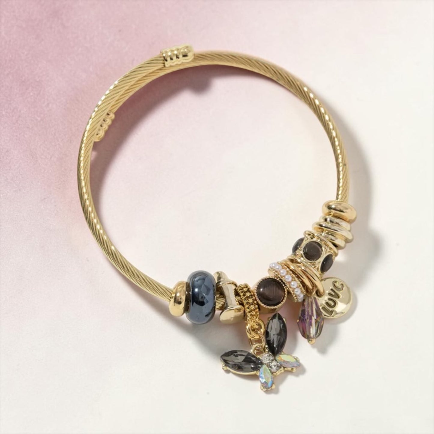 Bling Butterfly Bracelet - Black