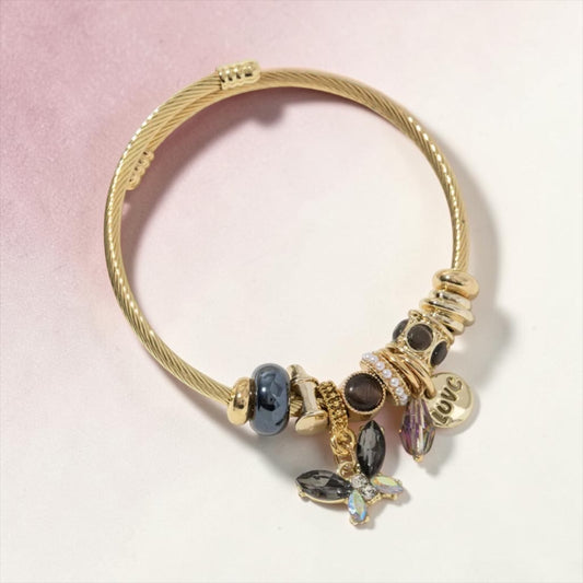 Bling Butterfly Bracelet - Black