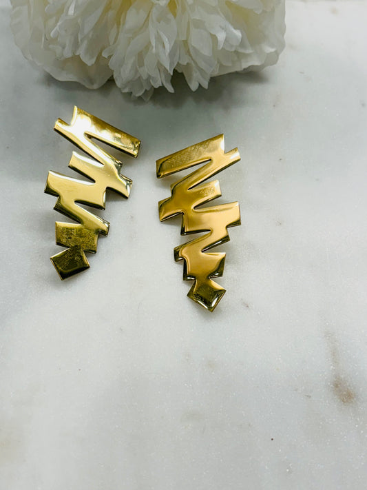 Jagged Edge Earrings - Gold