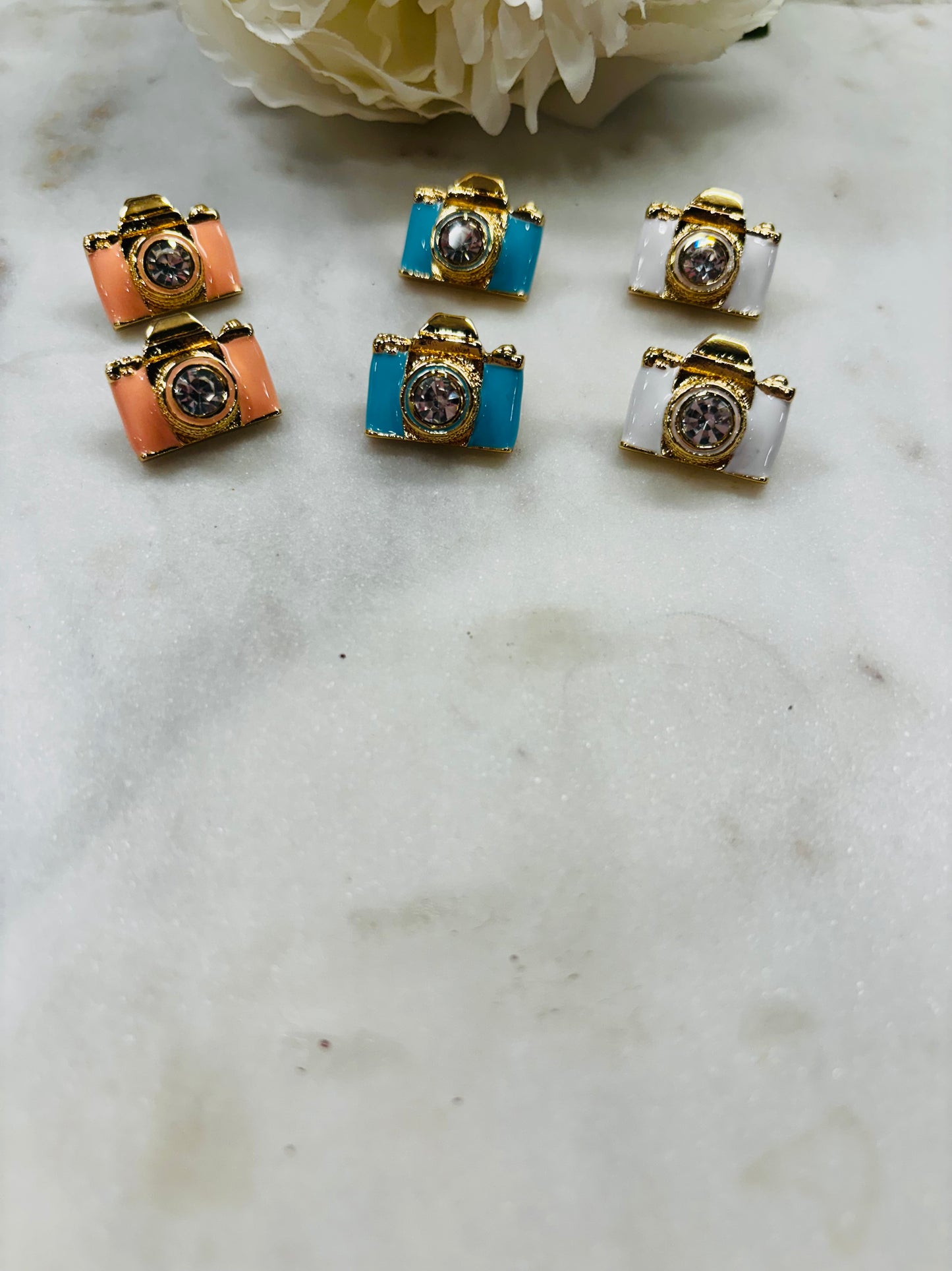 Lights, Camera, Action Earrings - Coral