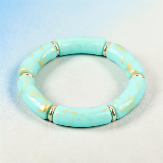 Colorful Gold Flakes Bangle - Turquoise