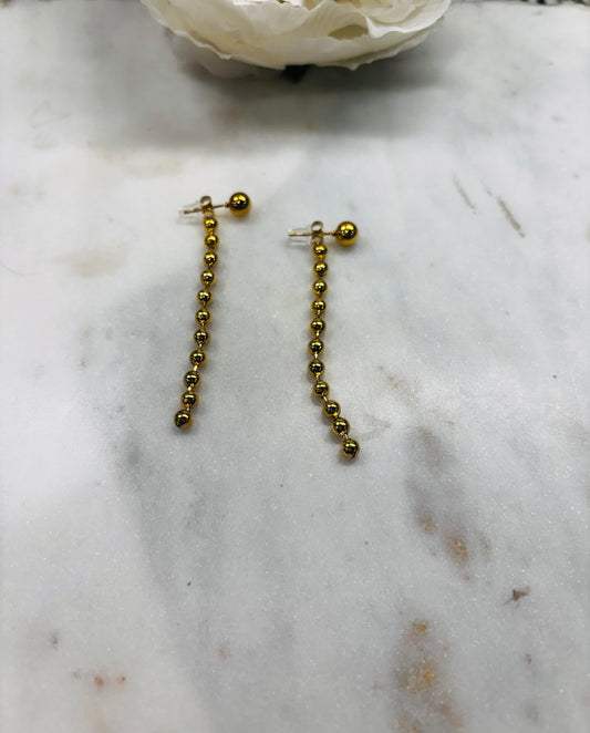 Two Of A Kind Gold Drop Earrings