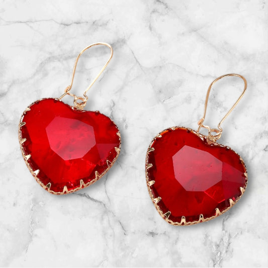 My Whole Heart Earrings - Red
