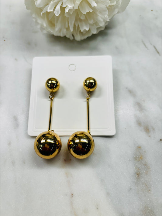 High Ball Earrings - Gold