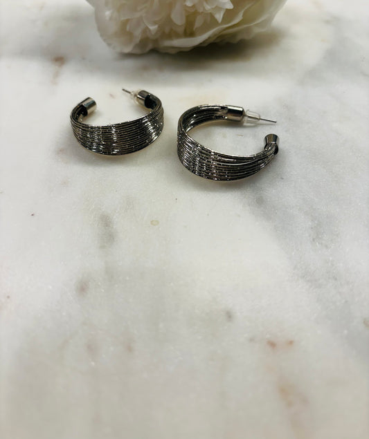 Layers Silver Earrings