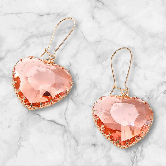 My Whole Heart Earrings - Pink/Peach