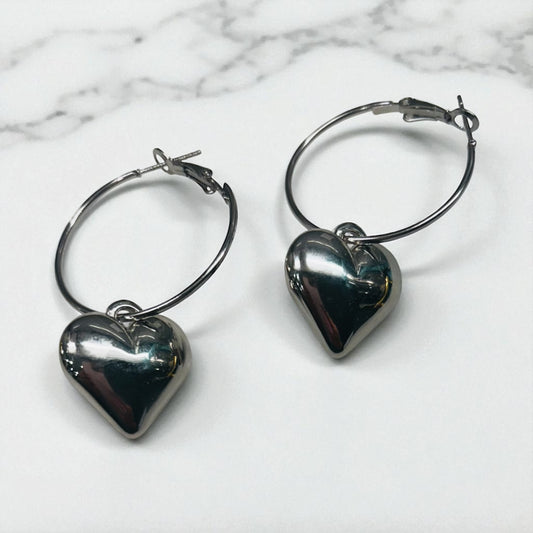 Silver Heart Earrings