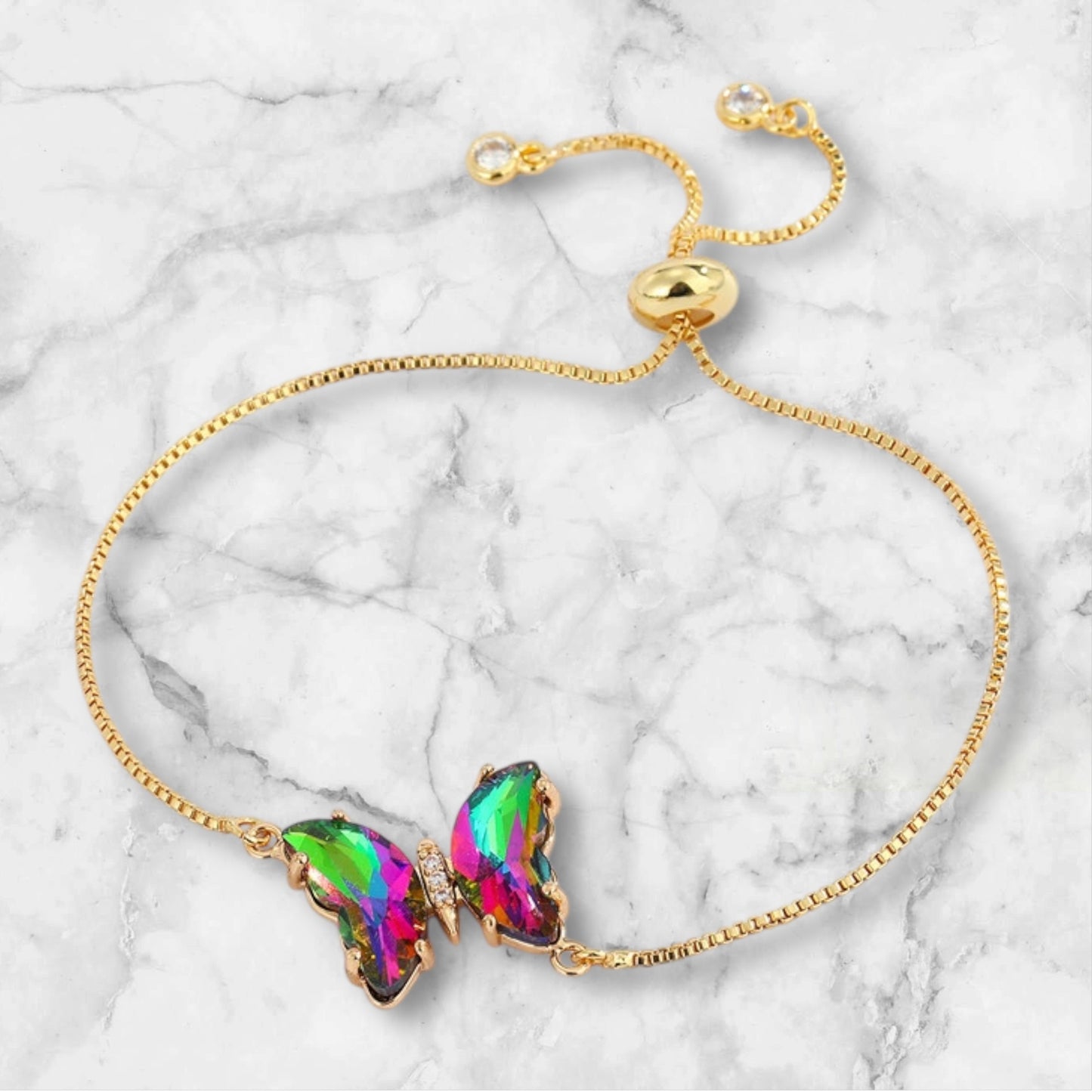 Pull Butterfly Bracelet - AB Bling