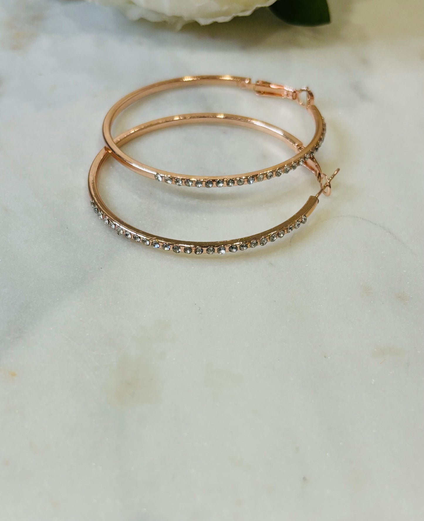 Rose Gold Rhinestone Earrings