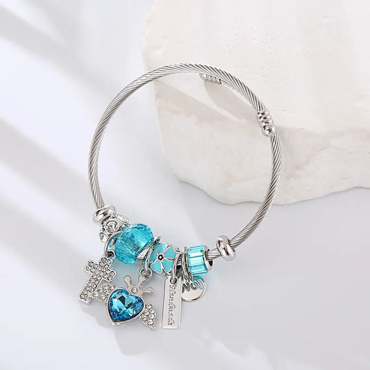 Cross My Heart Bracelets - Blue