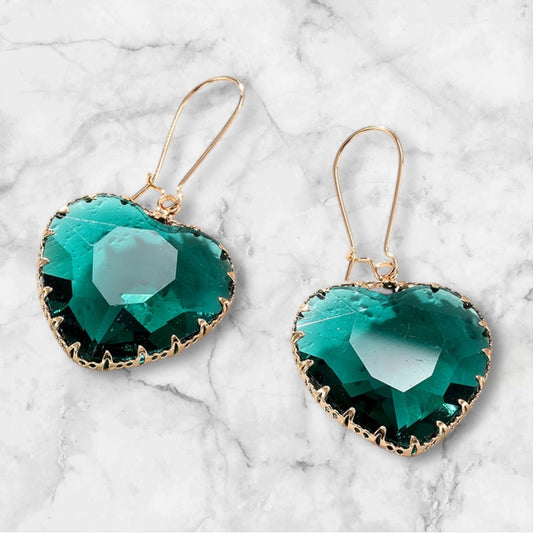 My Whole Heart Earrings - Green/Blue
