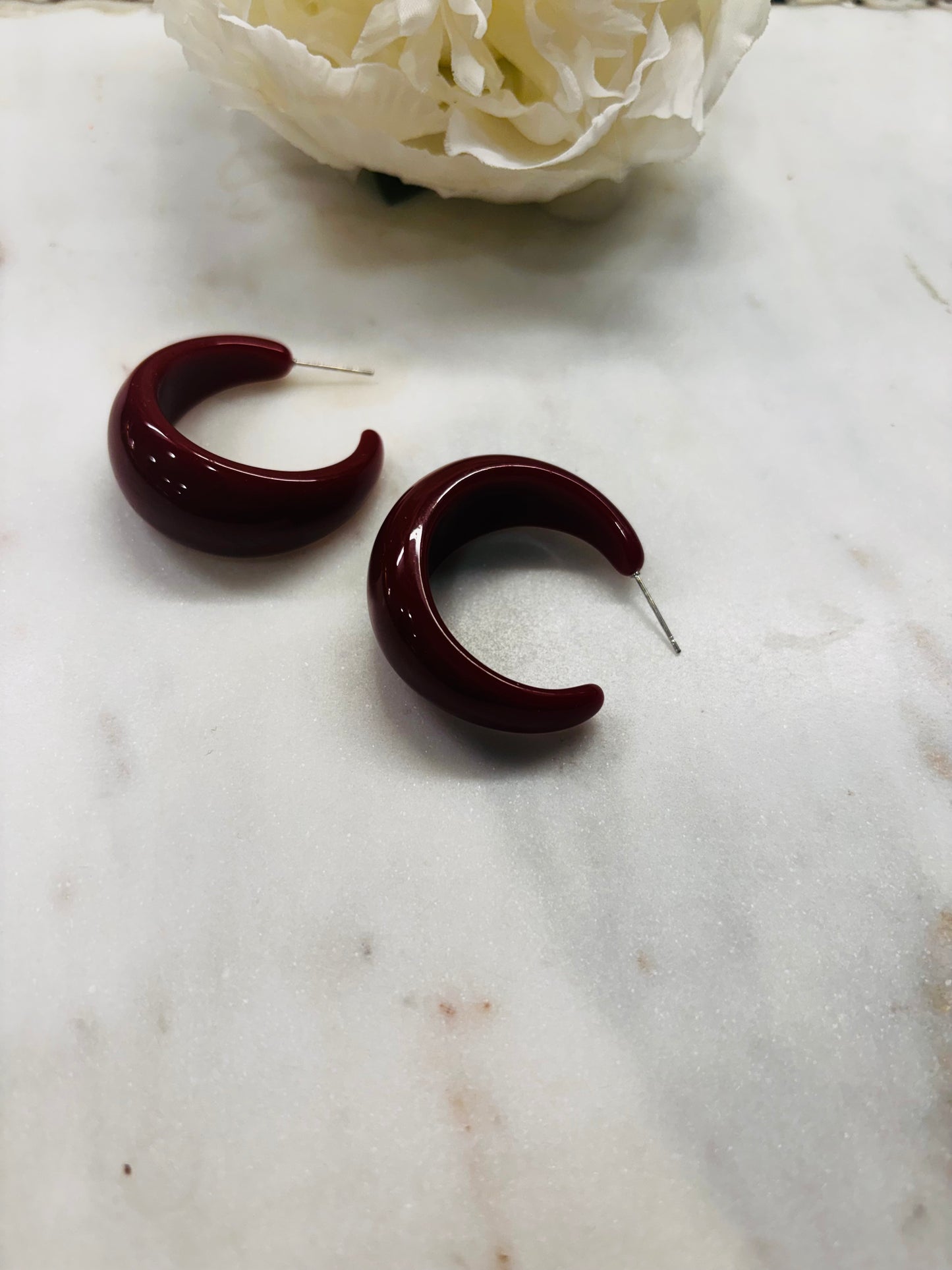 Always In Style Earrings - Wine Red