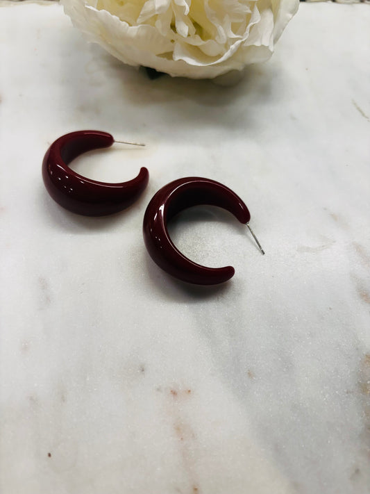 Always In Style Earrings - Wine Red