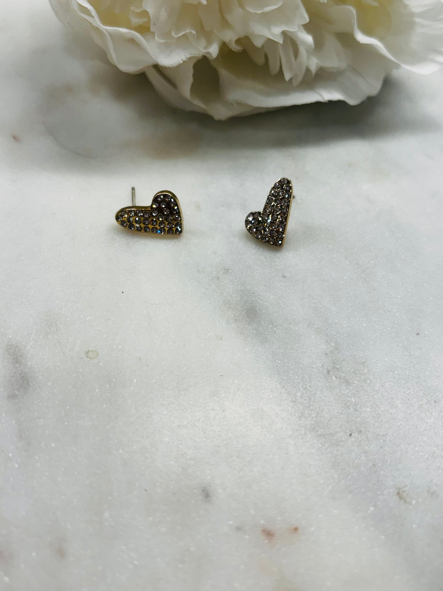 Much Bling Rhinestone Heart Earrings