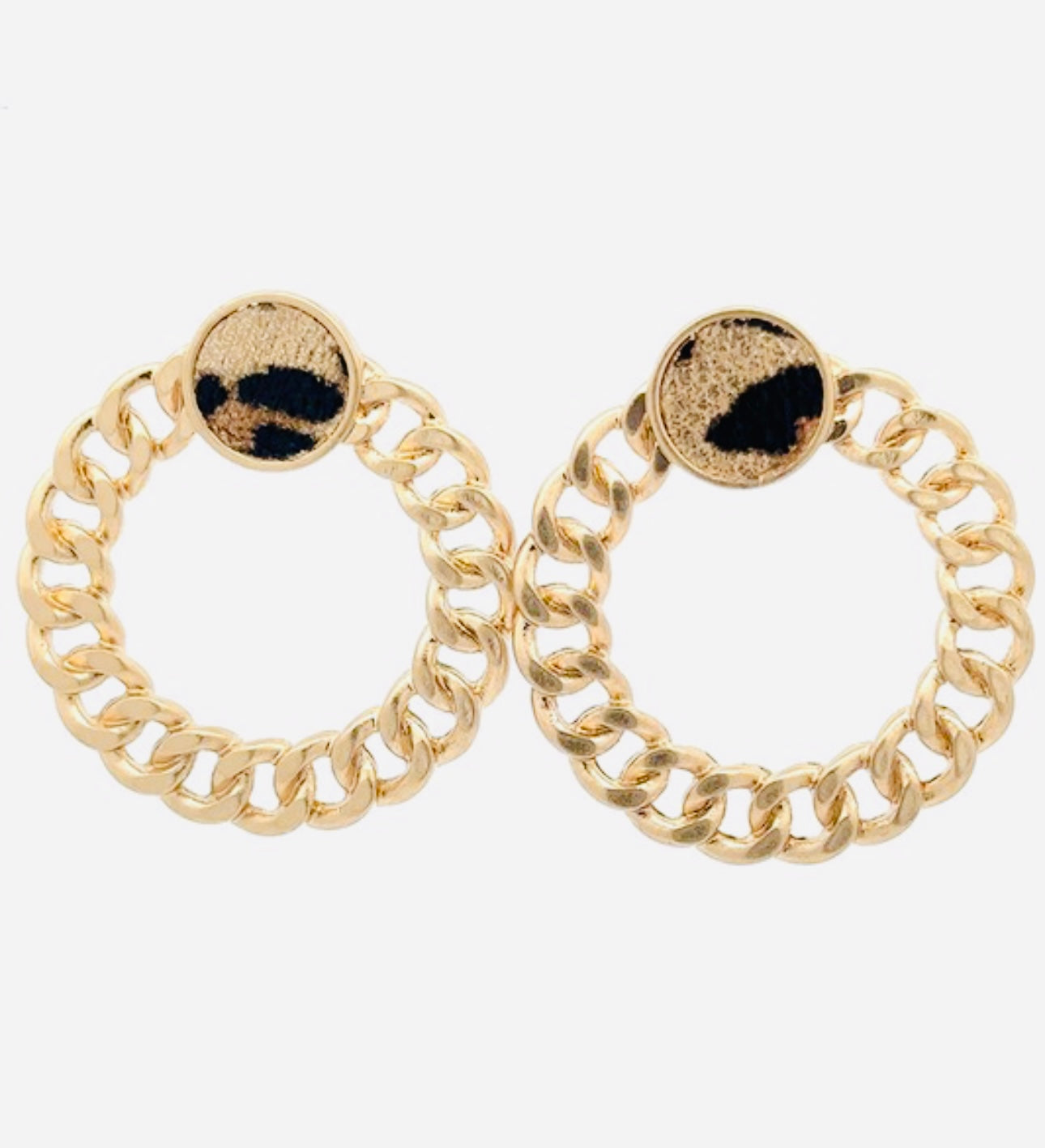 My Chained Hoops Earrings - Leopard