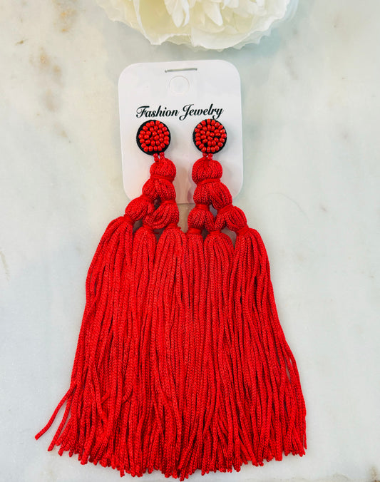 Curtain Call Earrings - Red