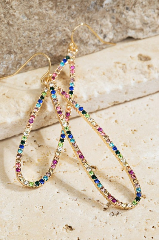 Colorful Oval Bling Earrings
