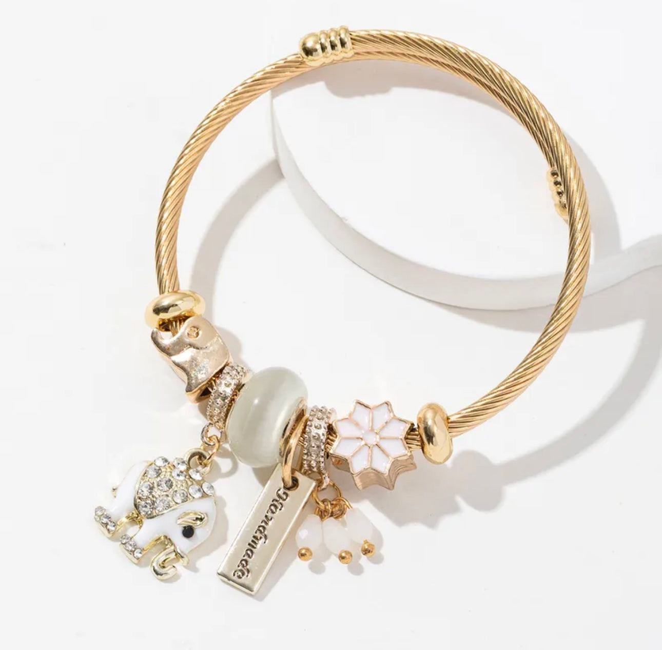 My Elephant Life Bracelet - Gold/White