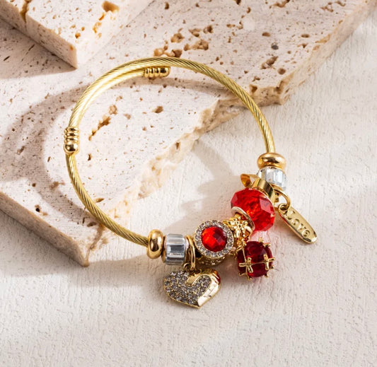 Love Bling Bracelet - Red/Gold