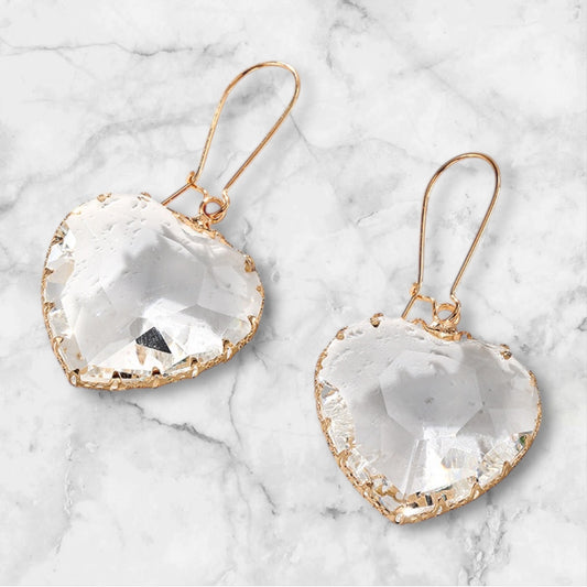 My Whole Heart Earrings - Clear