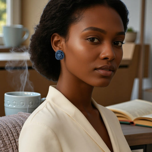 Denim Bloom Earrings