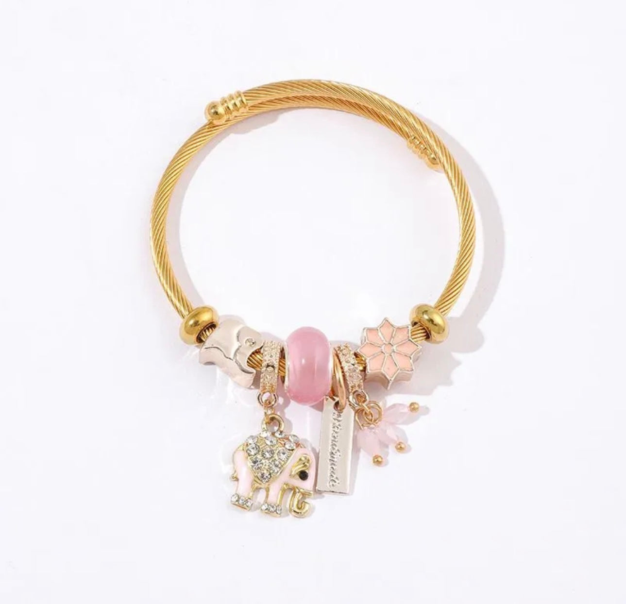 My Elephant Life Bracelet - Gold/Pink