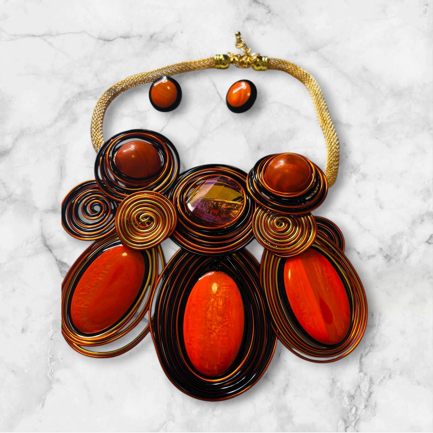 Living Life Necklace Set - Orange