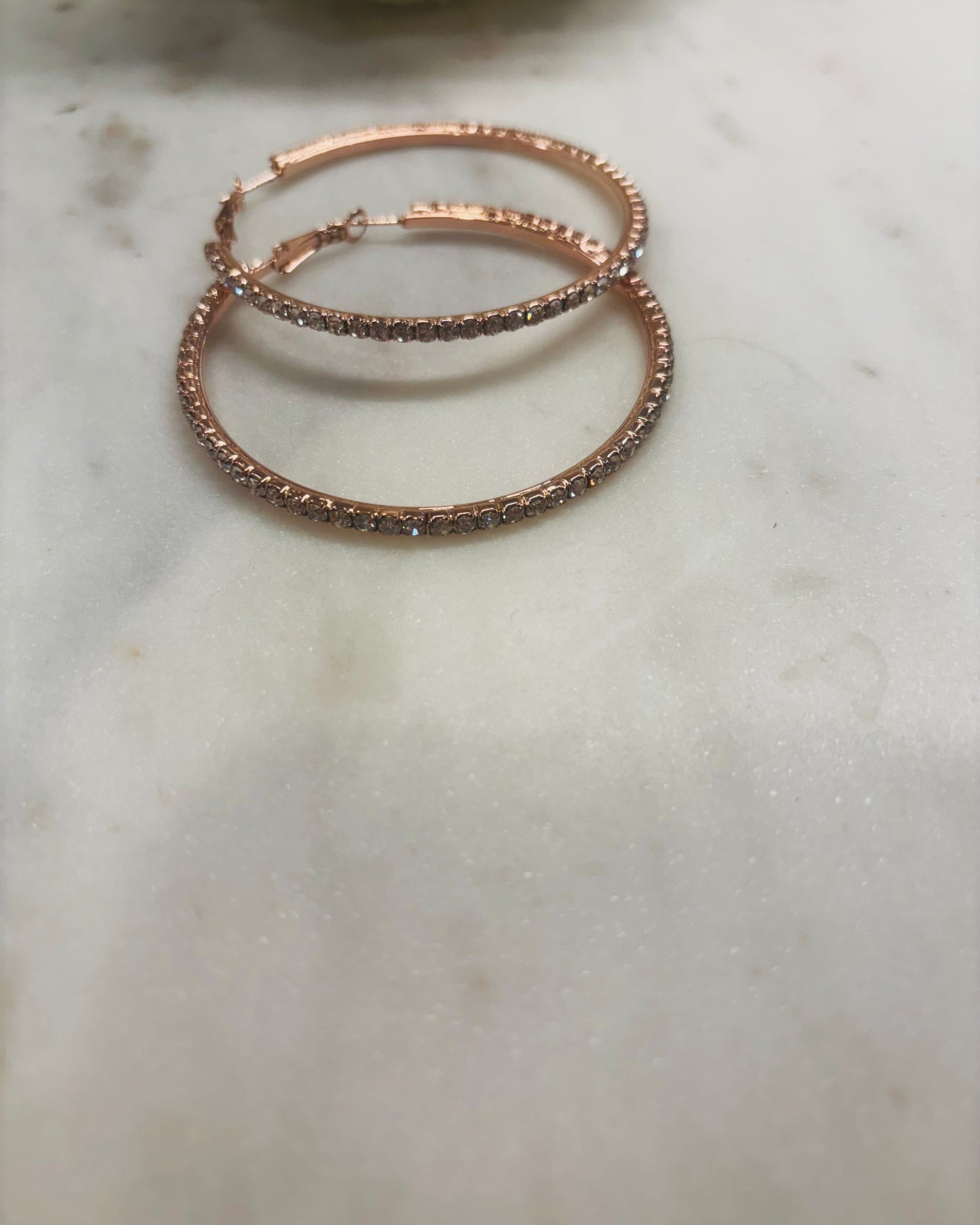 Hoop Girl Rose Gold Rhinestone Hoops