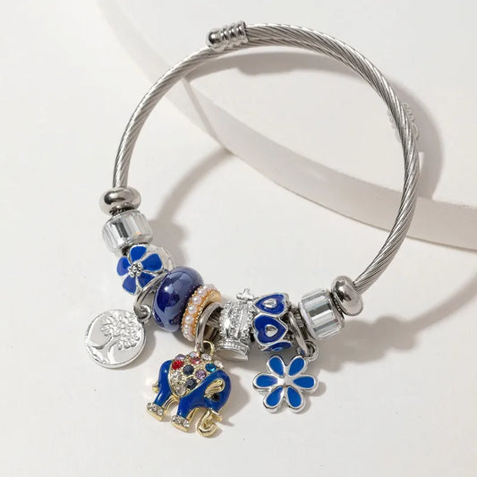 My Elephant Life Bracelet - Silver/Blue