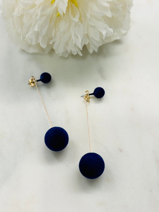 Ball of Fun Earrings - Blue