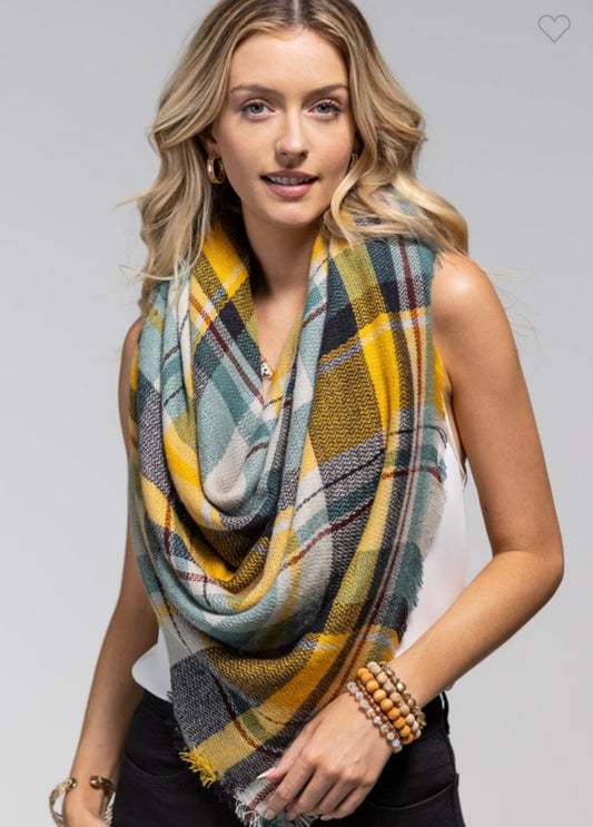 Cuddle Up Blanket Scarf - Mustard