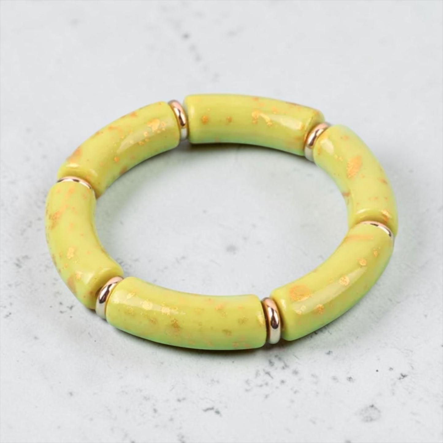Colorful Gold Flakes Bangle - Yellow