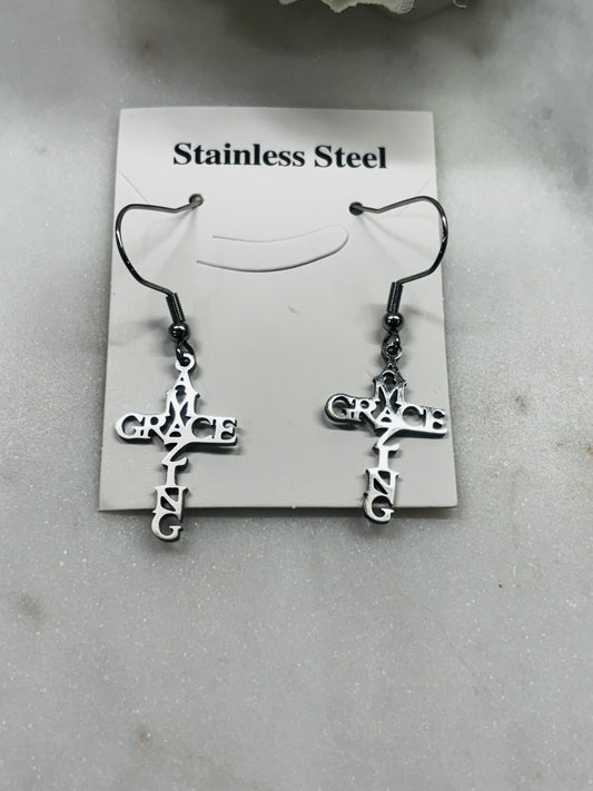 Amazing Grace Stainless Steel Earrings