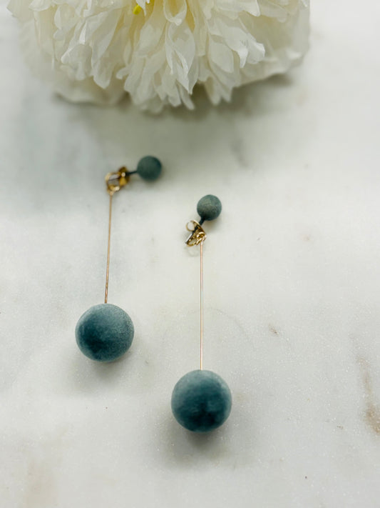 Ball of Fun Earrings - Gray